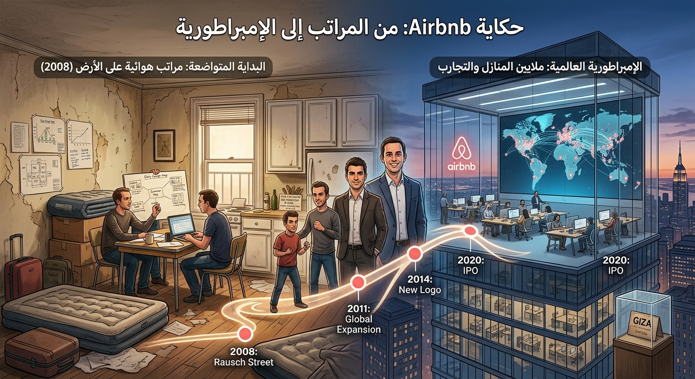 حكاية Airbnb:إمبراطورية بُنيت على ثلاث مراتب هواء: حكاية Airbnb