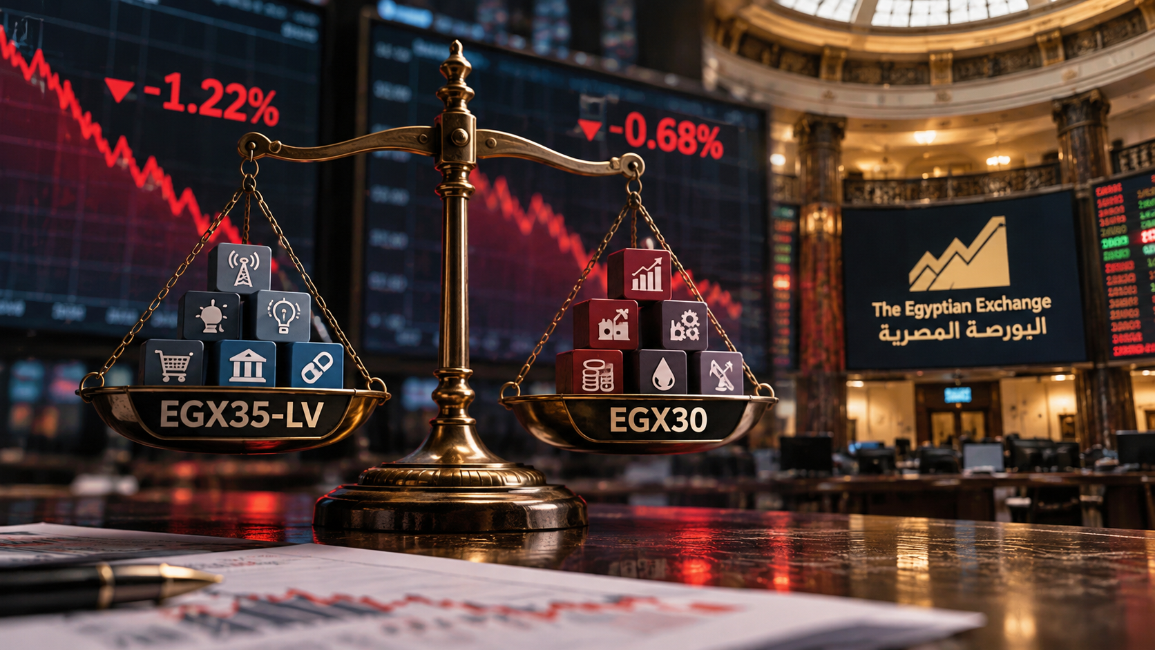 الأسهم الأقل تقلبا تهبط أكثر من «EGX30»… ماذا تعني المفارقة للمستثمر؟
